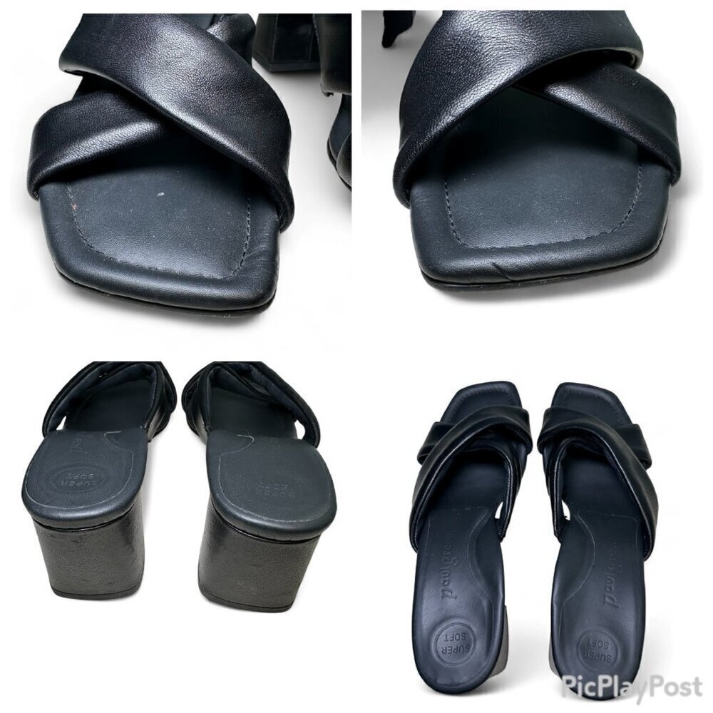 Paul Green Black Leather Low Heel Lauren Sandal - UK 6, US 8.5 - Picture 13 of 13
